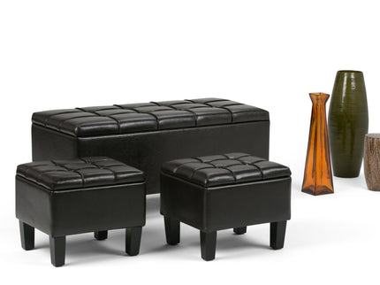 Dover - 3 Piece Storage Ottoman Contemporary Design