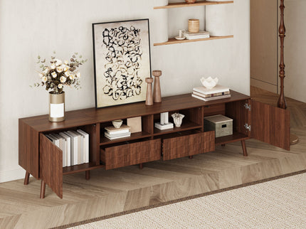 TV Stand With Drawers And Cable Management - Walnut