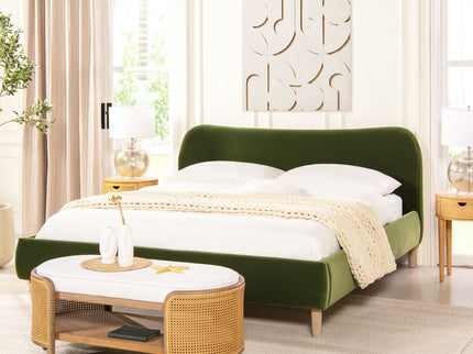 Roman - Curved Headboard Upholstered Platform Bed