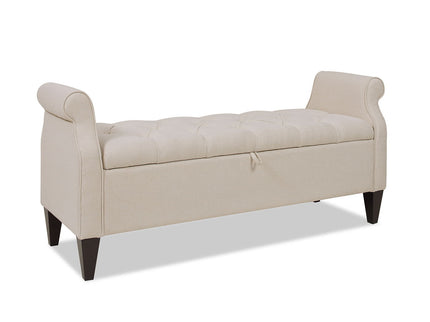 Jacqueline - Tufted Roll Arm Storage Bench