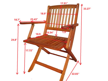 Foldable Patio Dining Set, Folding Chairs, Indoor And Outdoor Universal (Set of 4) - Teak