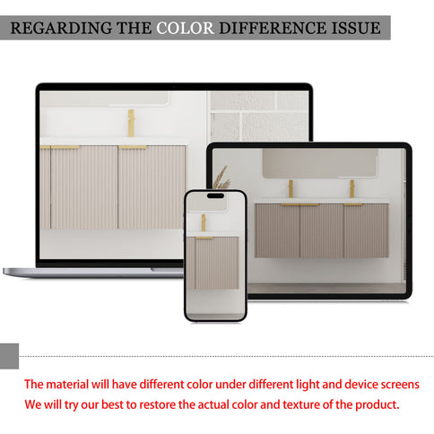 Contemporary Wall Mounted Bathroom Vanity With Soft Close Doors