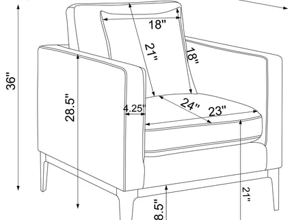 Saba - Upholstered Chair With Reversible Cushions - Gray