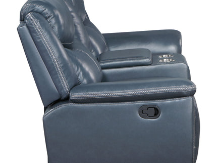 Stanwicke - Motion Reclining Loveseat With Console - Blue