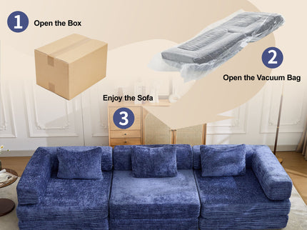 Convertible Floor Sofa Bed, Boneless Modular Sectional Sofa For Living Room