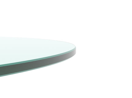 36" Round Tempered Glass Table Top Clear Glass 1 / 4" Thick Flat Polished Edge - Transparent