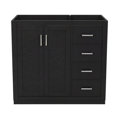 Retro Style Bathroom Vanity, 3 Drawers & Soft Closing Doors