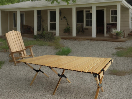 Multi-Function Wooden Foldable Portable Patio Dining Table, Indoor And Outdoor Universal - Natural