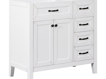 Modern Bathroom Vanity Base Only, 2 Doors And 3 Drawers