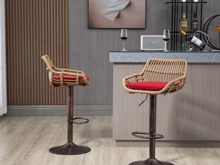 Modern Swivel Bar Stools Adjustable Counter Chairs With Footrest (Set of 2)