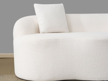 Curved Loveseat Sofa With Round Armrest