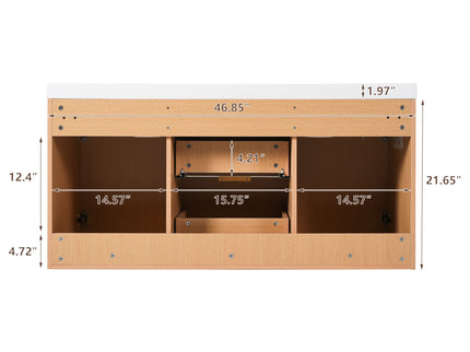 Modern Wall Mounted Bathroom Vanity, Soft Close Doors