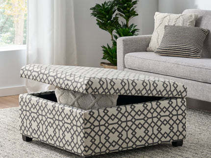 Richmond - Storage Ottoman With Unique Pattern And Ample Storage - Gray
