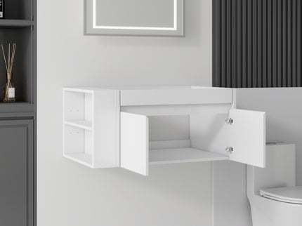 36" Floating Bathroom Vanity Cabinet, With Soft Close Double Doors, Wall Mounted, Cabinet Only - White