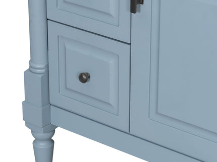 Modern Bathroom Vanity With Sink, Freestanding Cabinet With Flip Drawer & Adjustable Shelf