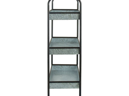Homestead Galvanized Shelf Display 3 Tier - Metallic Gray