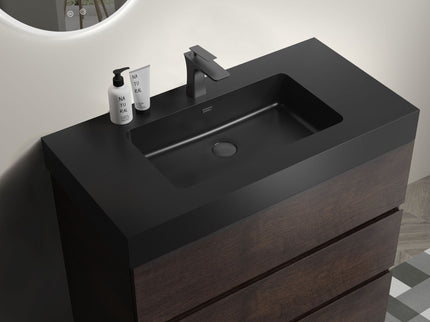 Alice - Bathroom Vanity With Large Storage Freestanding Bathroom Vanity, Sink For Modern Bathroom, One-Piece Sink Basin Without Drain And Faucet