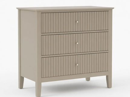 Fluted 3 Drawer Nightstand With Soft Close Slides