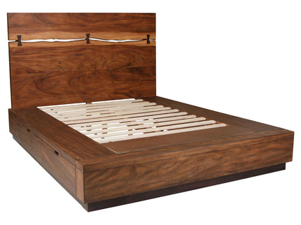 Tolt River - Queen 4 Piece Storage Bedroom Set - Walnut Brown