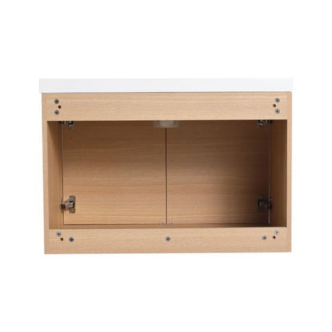 Bathroom Vanity Set With Resin Countertop Sink, 2 Doors