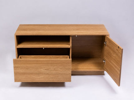 TV Stand For TVs Up To 45" With 1 Door, 1 Drawer, 1 Open Shelf - Oak