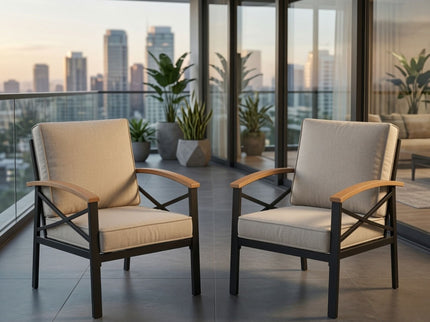Outdoor Patio Armchair, All Weather (Set of 2)