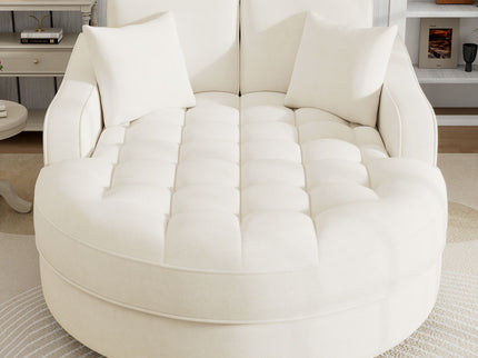 Modern Chaise Lounge Upholstered Sofa Couch With Tufted Seat And Detachable Pillows For Living Room