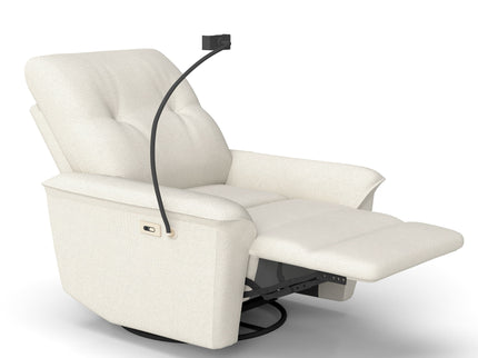 270° Power Swivel Rocker Recliner Chair With Phone Holder, Electric Glider Reclining Sofa With USB Ports For Living Room Bedroom - Beige