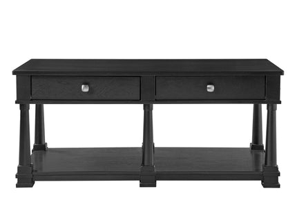 Coffee Table With 2 Storage Drawers & Lower Open Shelf