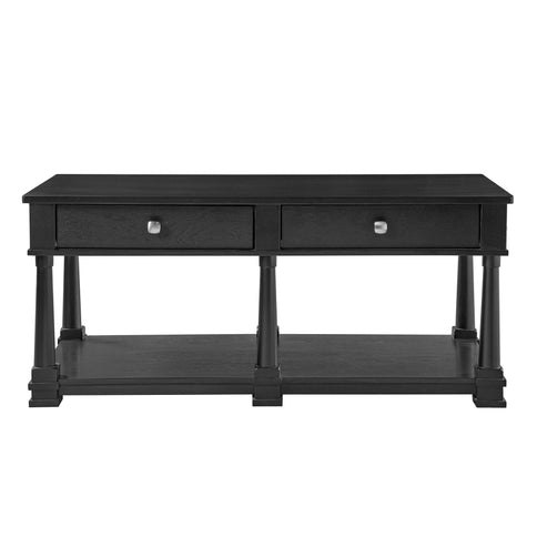 Coffee Table With 2 Storage Drawers & Lower Open Shelf