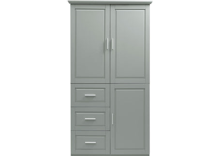 Tall And Wide Storage Cabinet With Doors, 3 Drawers