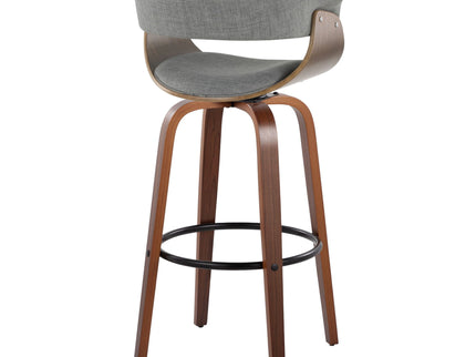 Vintage Mod - Mid Century Modern Fixed Height Barstool With Swivel & Round Footrest (Set of 2)