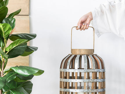 Decorative Lantern With Handle, Wooden Lantern For Indoor Outdoor, Home Garden Wedding