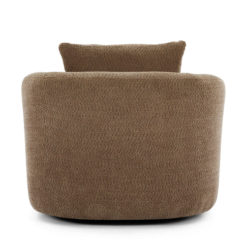360° Swivel Barrel Sofa Chair With Throw Pillow, Upholstered Accent Chair