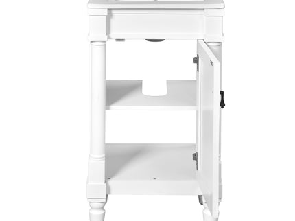 Bathroom Vanity With Sink, Storage Cabinet With Door, Drop In Sink, Compact Freestanding Design