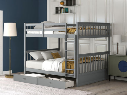Bunk Bed With Ladders And 2 Storage Drawers