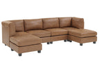 Dark Brown / 3 Pc. 4 Seater Sectional, 2 Ottomans