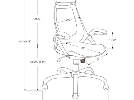 Office Chair, Adjustable Height, Swivel, Ergonomic, Armrests, Contemporary & Modern