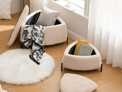 Upholstered Storage Ottoman Set With Reversible Lid