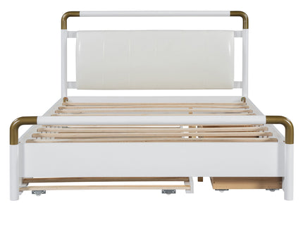Storage Platform Bed, With 2 Big Drawers, Trundle