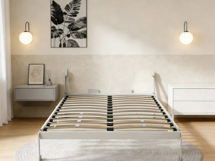 Queen Size Cabinet Wall Bed Mechanism With Desk Panel - Gray