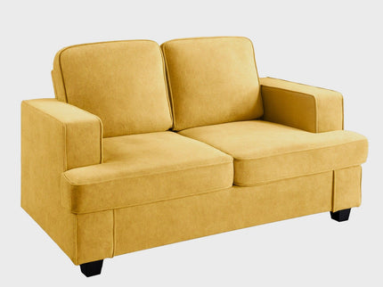Modern Loveseat, Comfortable 2 Seater Couch With Deep Seating, Loose Back Cushions, Wide Arms