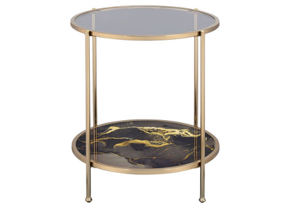 Fiorella - Marble Print Glass Table