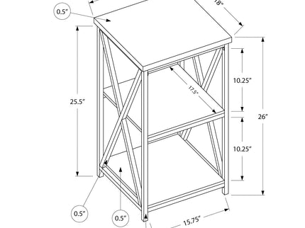 3 Tier Accent Table, Side Marble Look Contemporary & Modern