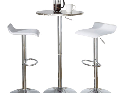 Ale - 3 Piece Bar Set Bistro Round Contemporary Adjustable Oval Footrest