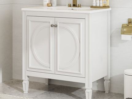 Bathroom Vanity With Sink With 2 Doors And Adjustable Shelf