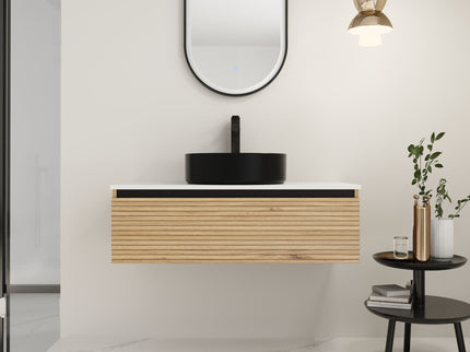 Wall Mounted Bathroom Vanity With Art Sink & 1 Soft Close Drawer