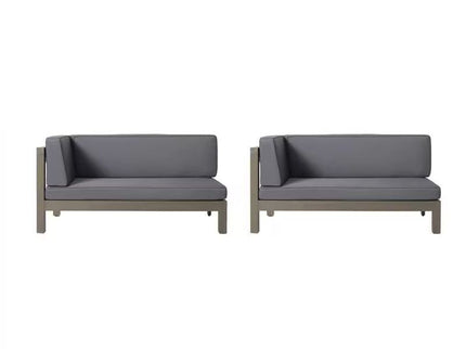 Aura - 2 Piece Outdoor Set With X Back Left Bench And Corner - Dark Gray