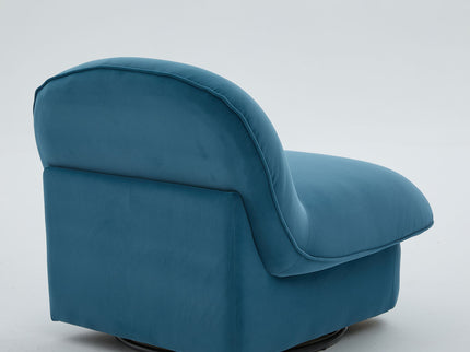 Pumpkin Shaped Swivel Accent Chair, 360 Degree Rotation For Living Room