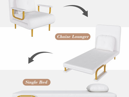 3 In 1 Convertible Folding Sofa Bed With Adjustable Backrest And Pillow